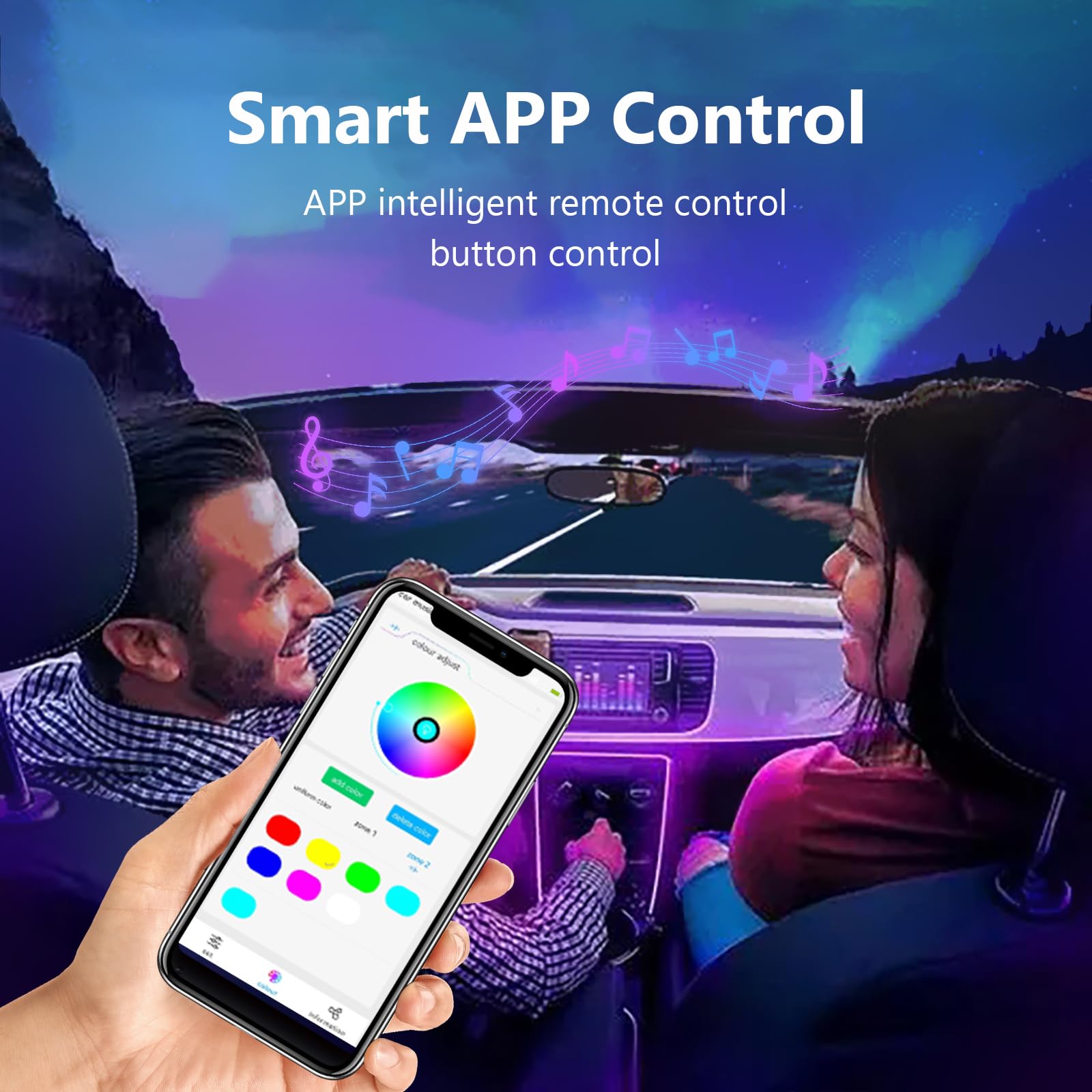 Amazon.com: Car-Ambient-Lighting-Kit,RGB 18 in 1 256 LED with